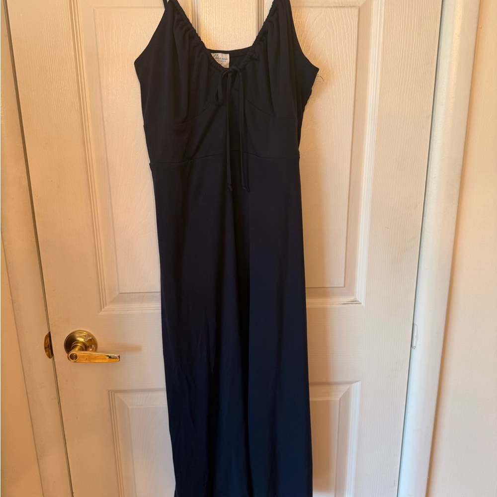 Blue Rain Navy Chemise with Spaghetti Straps